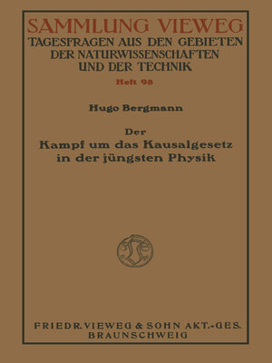 cover image of Der Kampf um das Kausalgesetz in der jüngsten Physik